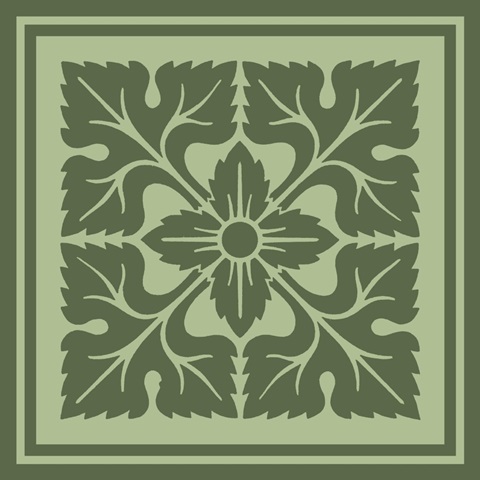 Tonal Woodblock in Green IV