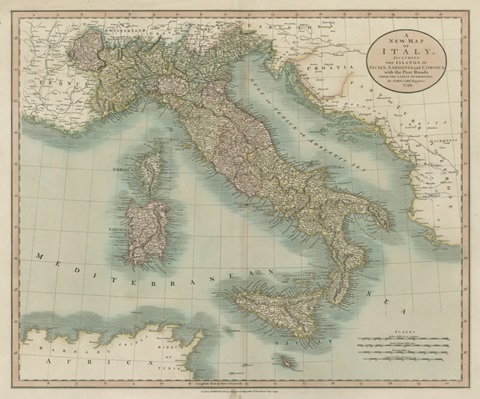 Vintage Map of Italy