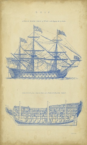 Vintage Ship Blueprint