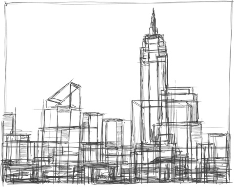 Wire Frame Cityscape I