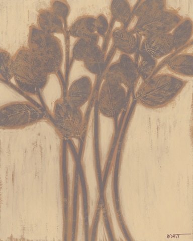 Gilded Grey Leaves I