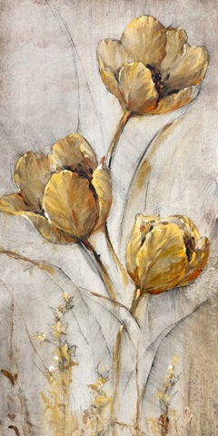 Golden Poppies on Taupe I