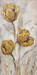 Golden Poppies on Taupe II