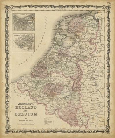 Johnson's Map of Holland and Belgium