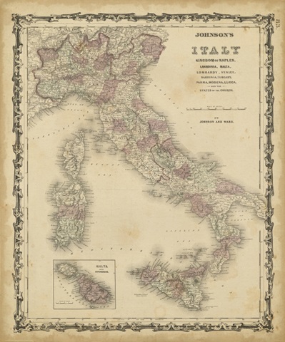 Johnson's Map of Italy
