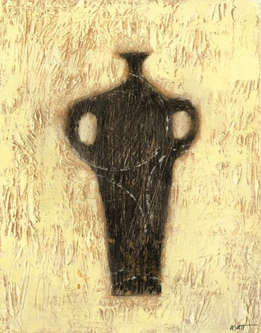 Woodcut Ebony Vase I