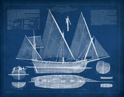 Antique Ship Blueprint III