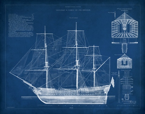 Antique Ship Blueprint IV