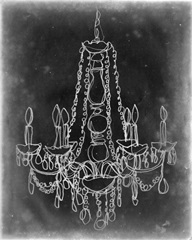 Chalkboard Chandelier Sketch I