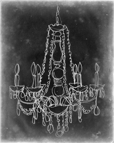 Chalkboard Chandelier Sketch I