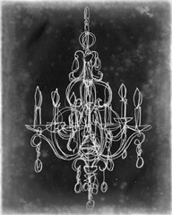 Chalkboard Chandelier Sketch IV