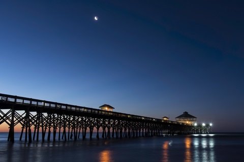 Moon at Folly Beach