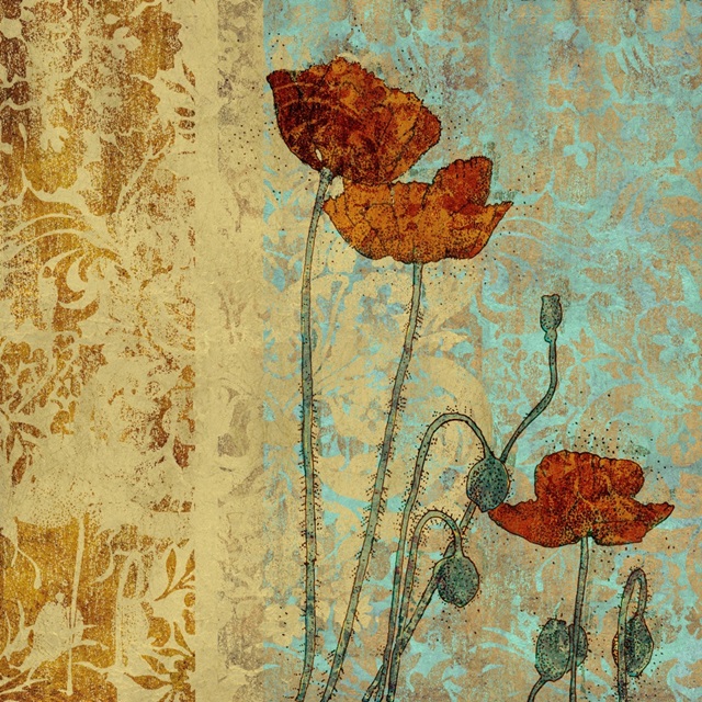 Poppies and Damask I