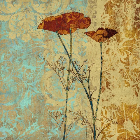 Poppies and Damask II