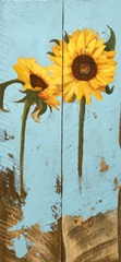 Sunflowers on Wood III