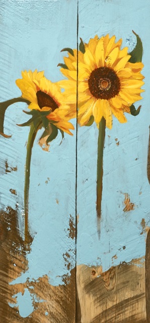 Sunflowers on Wood III