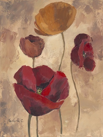 Textured Poppies I
