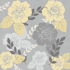 Yellow Roses on Grey I