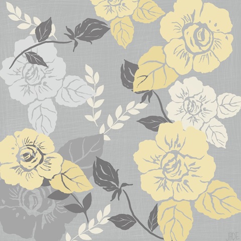 Yellow Roses on Grey II