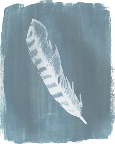 Feathers on Dusty Teal IV