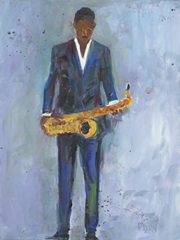 Sax in a Blue Suit