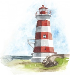 Watercolor Lighthouse I
