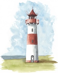 Watercolor Lighthouse II