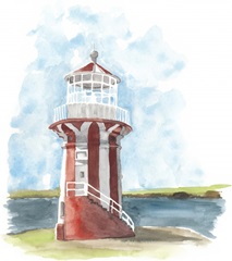 Watercolor Lighthouse III