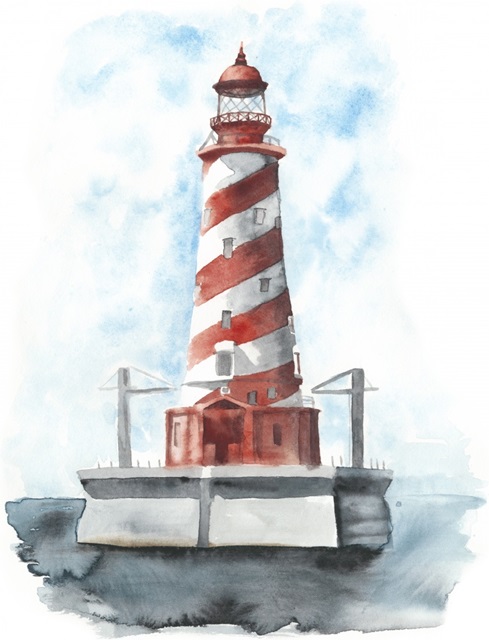 Watercolor Lighthouse IV