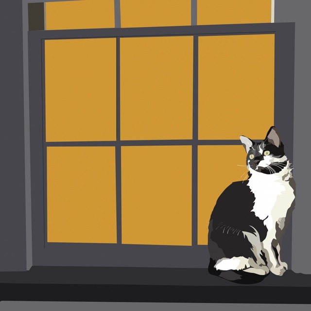 Cat on a Window Sill I