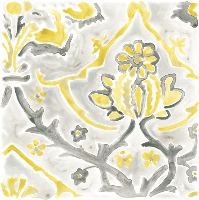 Citron Damask Tile I