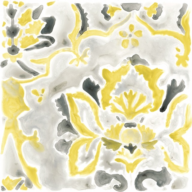 Citron Damask Tile III