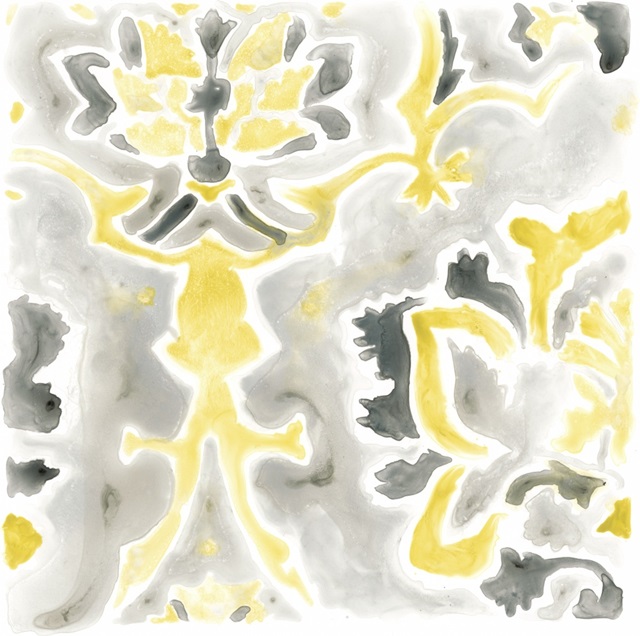 Citron Damask Tile IV