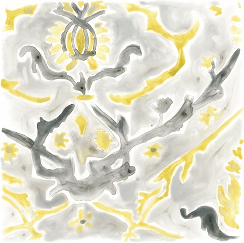 Citron Damask Tile VI