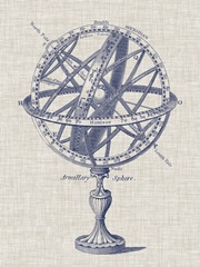 Armillary Sphere on Linen I