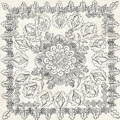 B&W Batik Rosette I