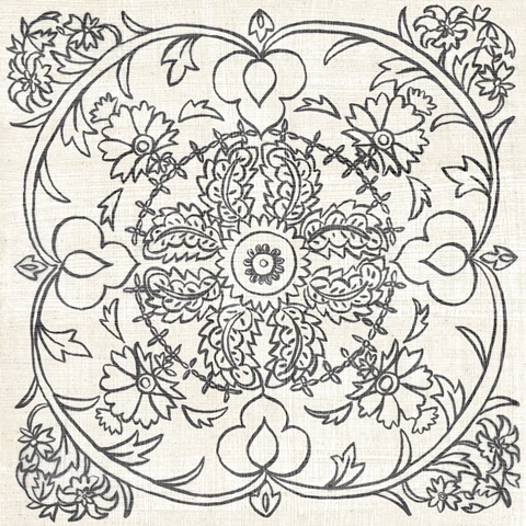 B&W Batik Rosette IV