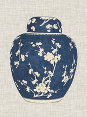 Blue and White Ginger Jar on Linen I