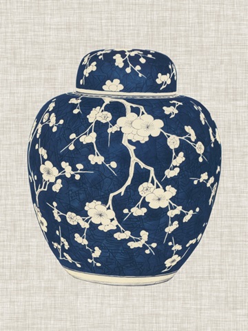 Blue and White Ginger Jar on Linen II