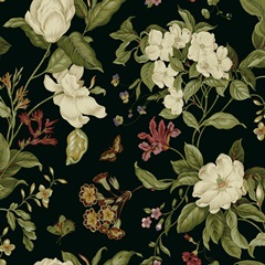 Garden Floral on Black II