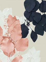 Indigo and Blush Leaves IV