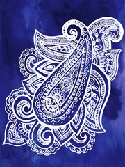 Indigo Paisley I
