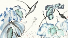 Lotus Study with Blue Green III