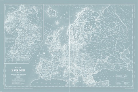 Map of Europe on Aqua