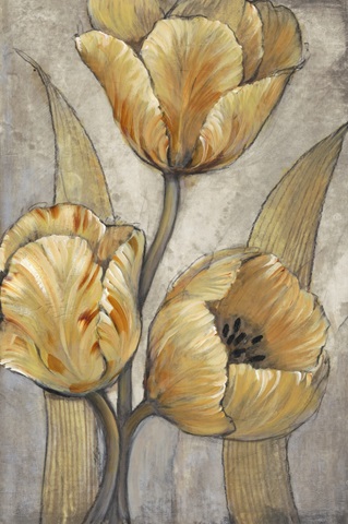Ochre and Grey Tulips I