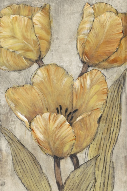 Ochre and Grey Tulips II