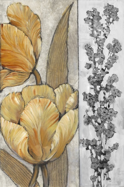 Ochre and Grey Tulips III