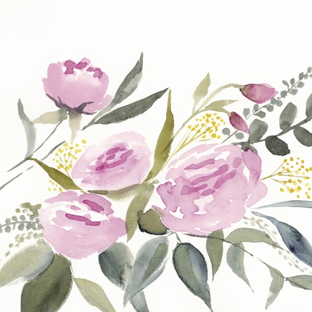 Rosebud Watercolor I