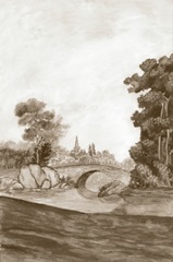 Sepia French Wall Paper III