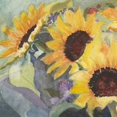 Sunflowers in Watercolor I